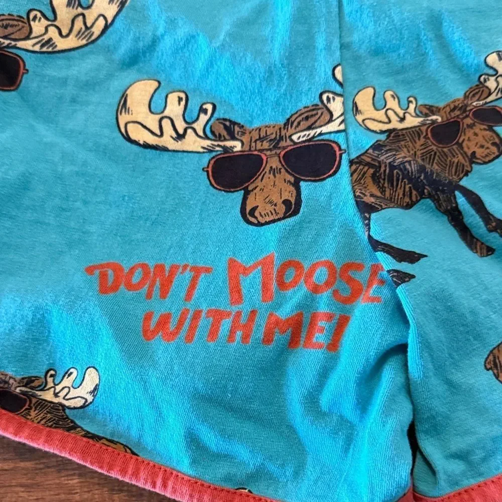 Lazy One orange and Teal Moose Pajama Set - Picture 8 of 8